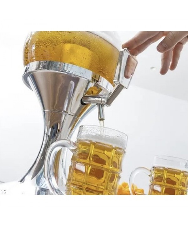 Gėrimų dozatorius su ledo talpa, 3,5 l. Prekė su pažeista pakuote. Pažeidimai matosi nuotraukuose.
