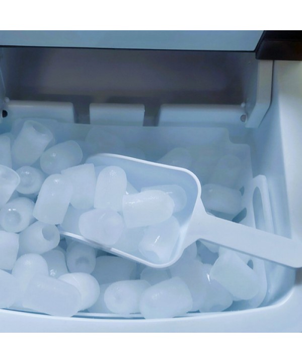 Juodas inox ledo kubelių aparatas su LCD ekranu, laikmačiu ir savaiminio išsivalymo funkcija Ruhhy