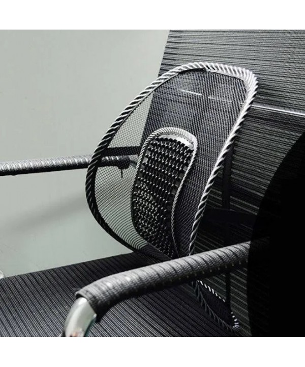 Ergonomiškas nugaros atlošas atrama kėdei su masažine tekstūra, juodas