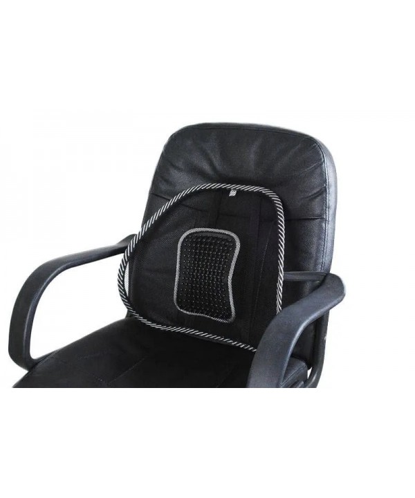 Ergonomiškas nugaros atlošas atrama kėdei su masažine tekstūra, juodas
