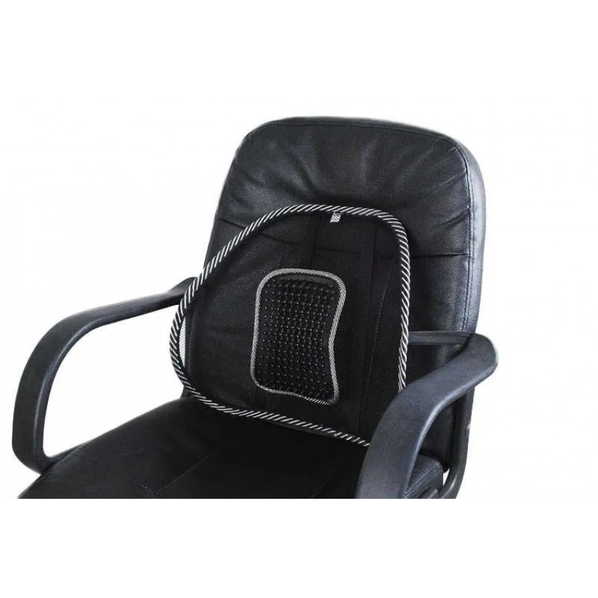 Ergonomiškas nugaros atlošas atrama kėdei su masažine tekstūra, juodas