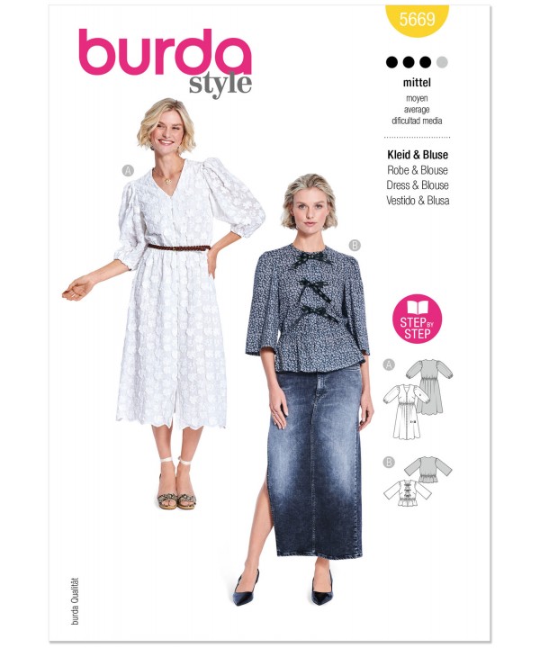 Moteriškos  suknelės ir palaidinės   iškarpa Nr. 5669