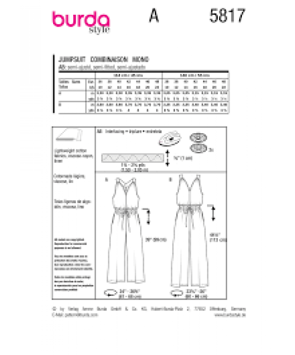 Moteriško kombinezono  iškarpa Nr. 5817