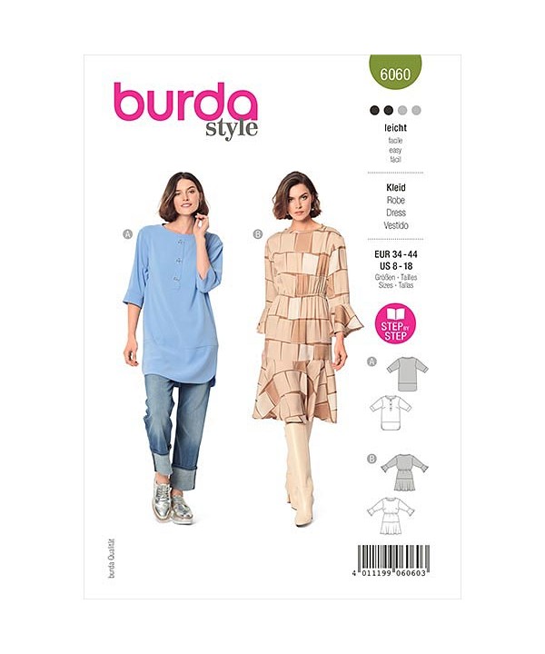 Burda Suknelės ir tunikos iškarpa Nr. 6060