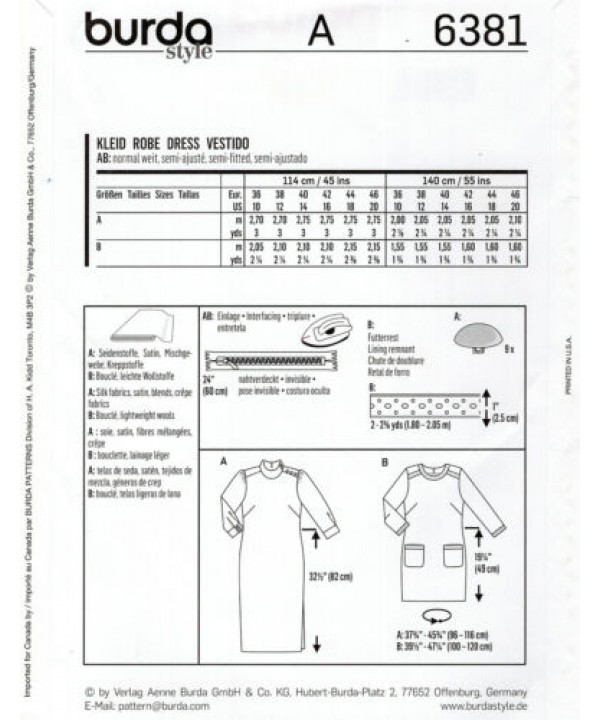 Suknelės iškarpa Nr. 6381