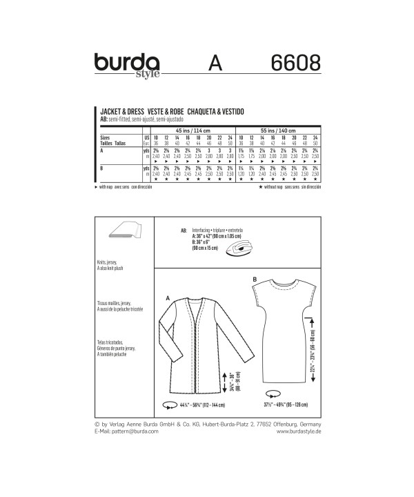 Suknelės ir užmestuko iškarpa Nr. 6608