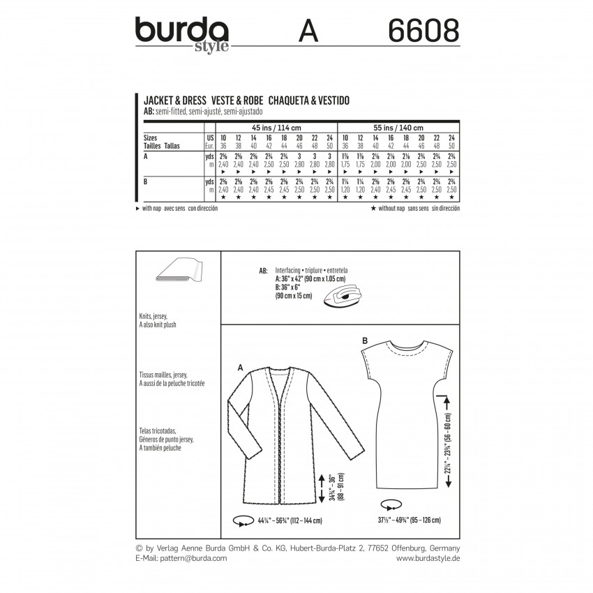 Suknelės ir užmestuko iškarpa Nr. 6608