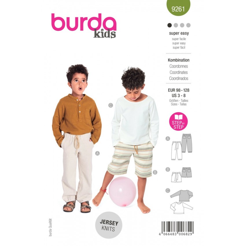 Universali palaidinės kelnių ir šortų iškarpa berniukams Nr. 9261