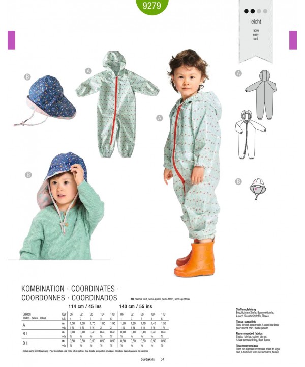 Kombinzono ir kepurės iškarpa Nr. 9279