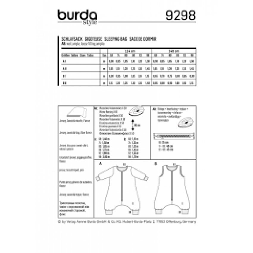 Burda komplektas berniukams ir mergaitėms iškarpa Nr. 9298