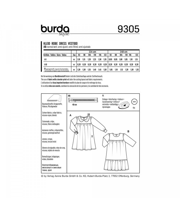 Suknelės  iškarpa mergaitėms Nr. 9305