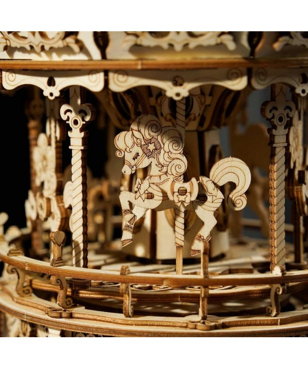 Muzikinis 3D medinis konstruktorius Muzikinė karuselė