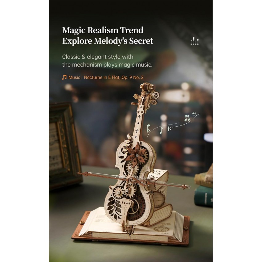 Muzikinis 3D medinis konstruktorius Magic Cello