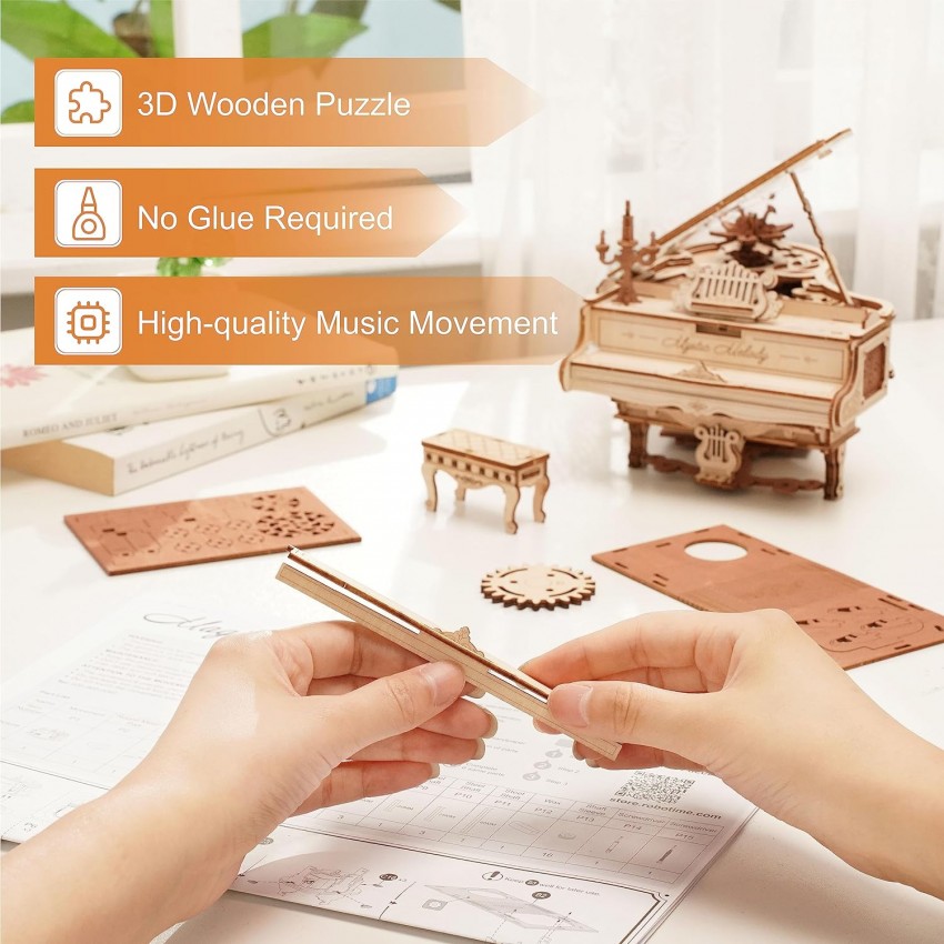 Muzikinis 3D medinis konstruktorius Magic Piano