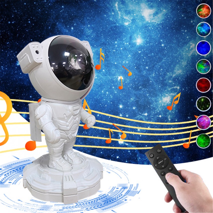 Įkraunamas galaktikų ir žvaigždžių projektorius Astronautas su Bluetooth garsiakalbiu