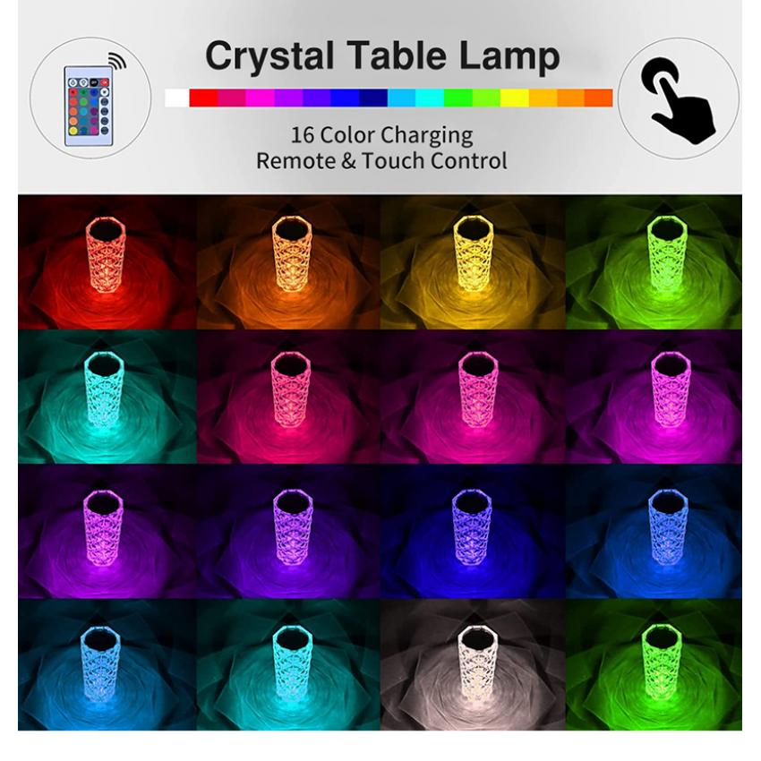 LED naktinė lempa Crystal