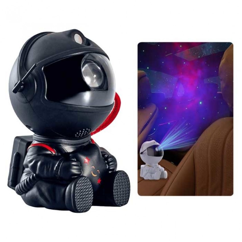 LED galaktikų ir žvaigždžių projektorius Astronautas (juodas)