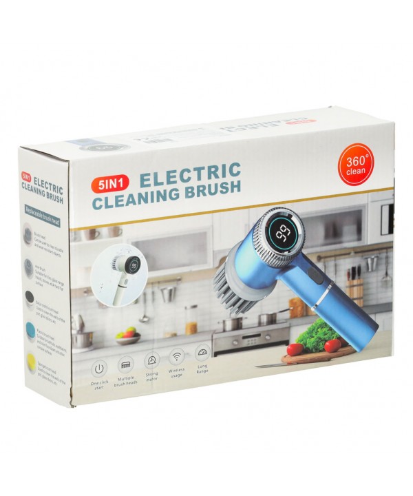 Elektrinis valymo šepetys su 5 antgaliais ir LED ekranu