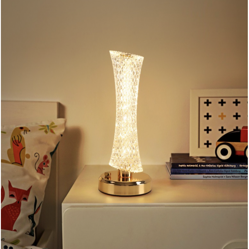 Modernus stalinis šviestuvas - 3 spalvų reguliuojamas LED naktinė lempa su USB įkrovimu