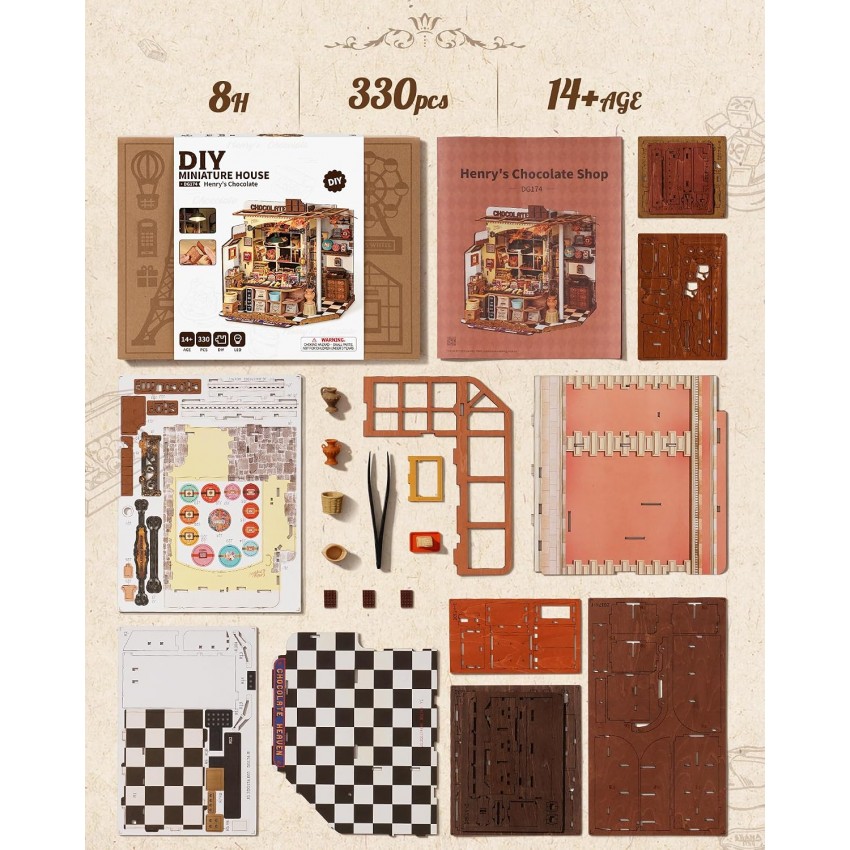 Mini namas 3D konstruktorius Henry's Chocolate