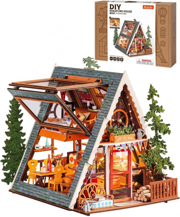 Mini namas 3D konstruktorius A-Frame Cabin Kalnų namelis
