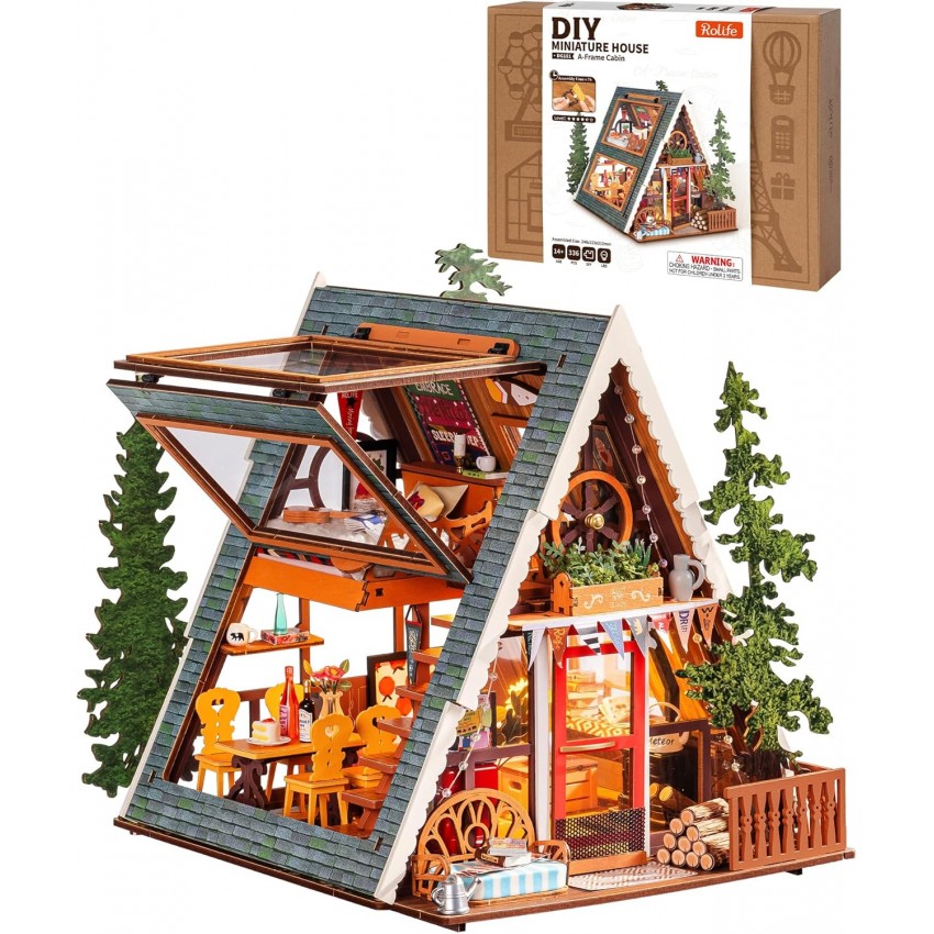 Mini namas 3D konstruktorius A-Frame Cabin Kalnų namelis
