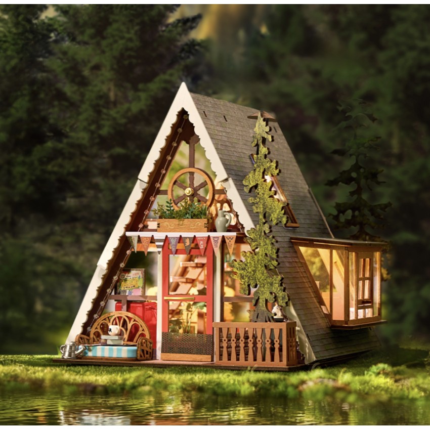 Mini namas 3D konstruktorius A-Frame Cabin Kalnų namelis