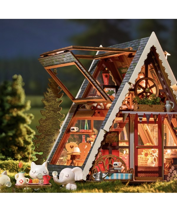 Mini namas 3D konstruktorius A-Frame Cabin Kalnų namelis