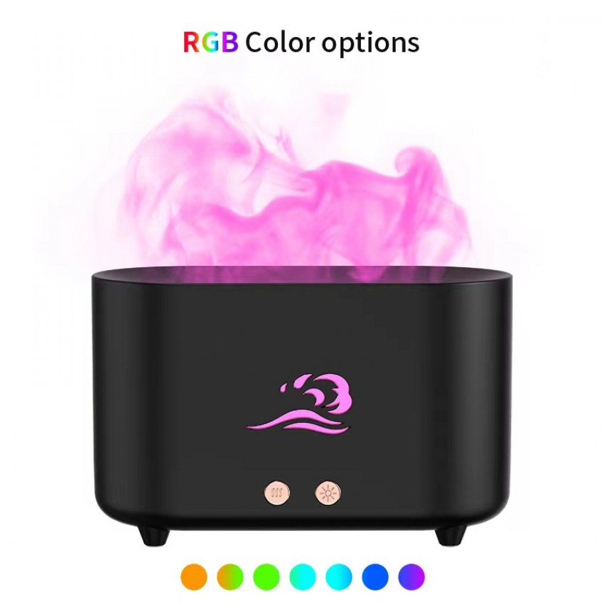 Aromato difuzorius oro drėkintuvas su RGB apšvietimu ir liepsnos efektu