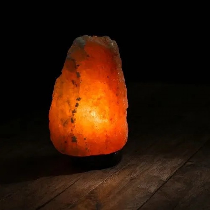 Natūralios Himalajų druskos lempa su reguliuojamu šviesos intensyvumu, jonizatorius, 3–5 kg, su lempute