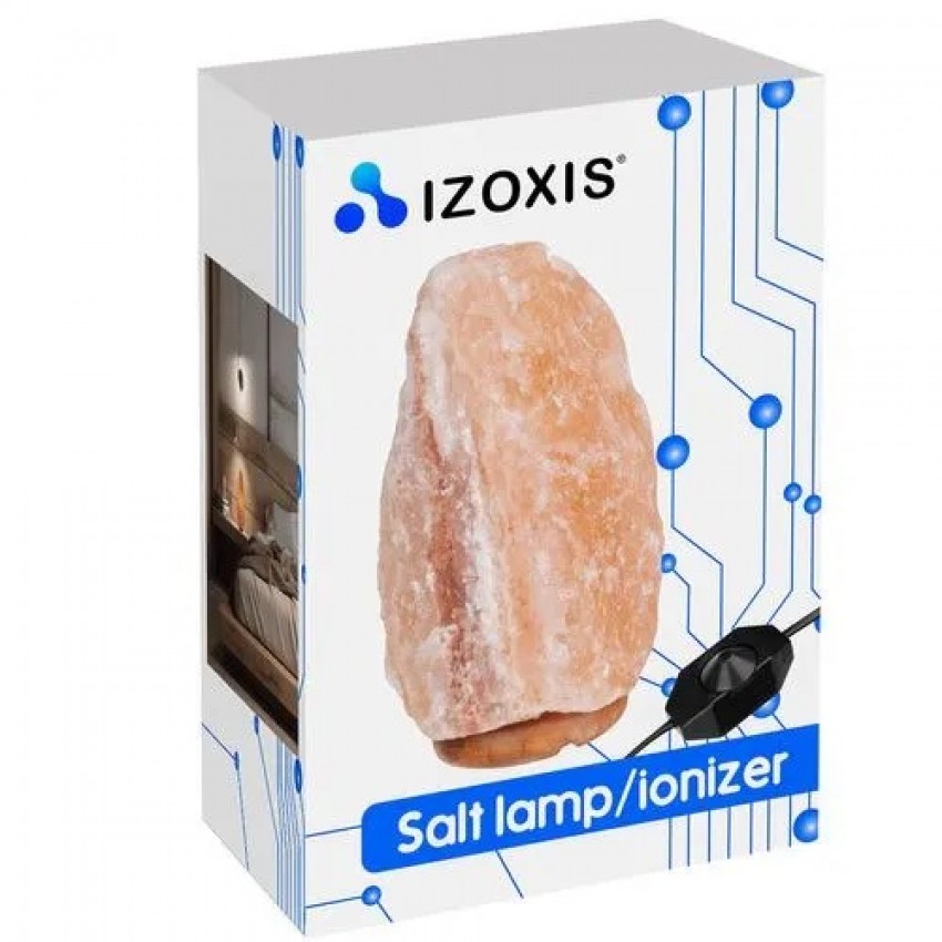 Natūralios Himalajų druskos lempa su reguliuojamu šviesos intensyvumu, jonizatorius, 3–5 kg, su lempute