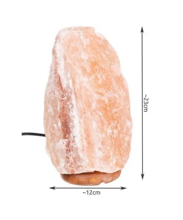 Natūralios Himalajų druskos lempa su reguliuojamu šviesos intensyvumu, jonizatorius, 3–5 kg, su lempute