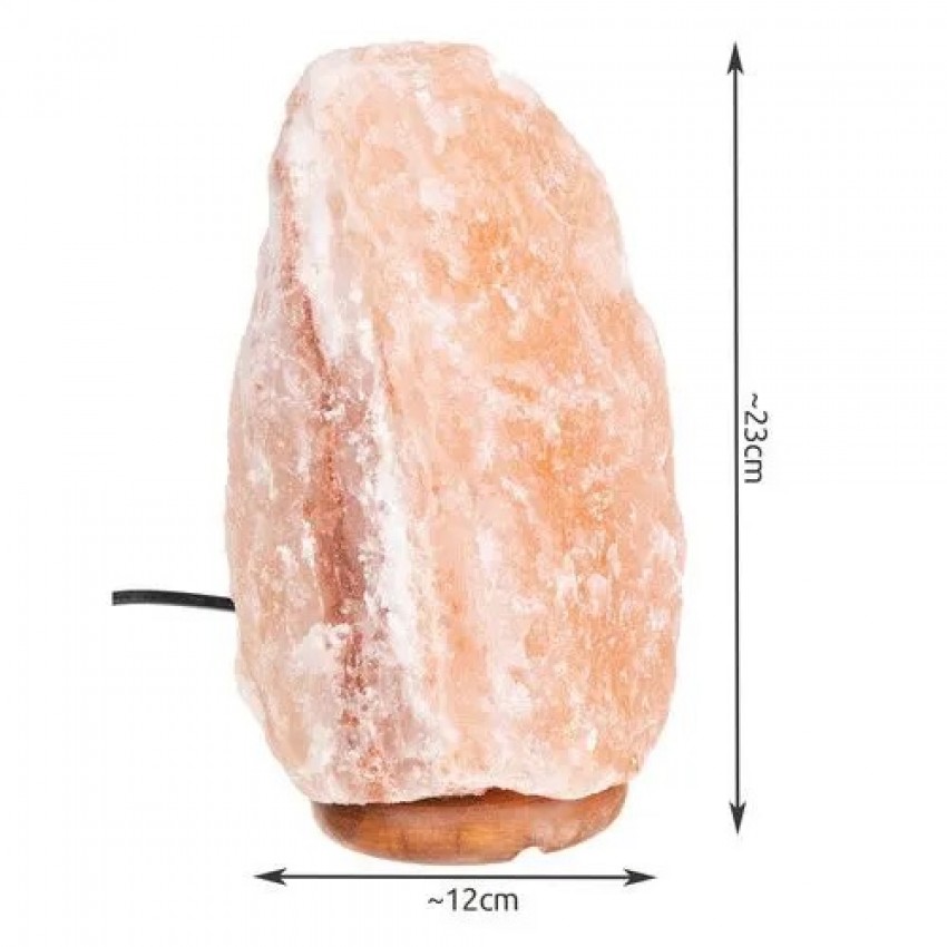 Natūralios Himalajų druskos lempa su reguliuojamu šviesos intensyvumu, jonizatorius, 3–5 kg, su lempute