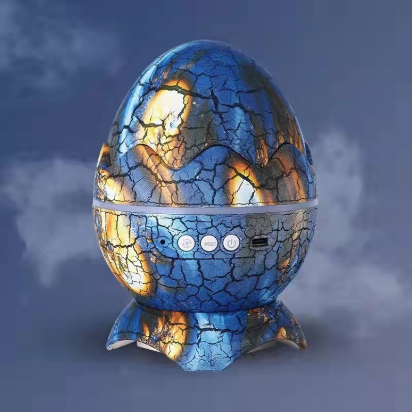 Galaktikų ir žvaigždžių projektorius Dinozauro kiaušinis su Bluetooth garsiakalbiu (mėlynas)