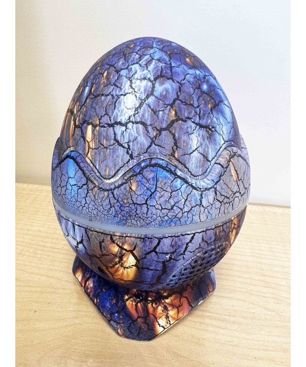 Galaktikų ir žvaigždžių projektorius Dinozauro kiaušinis su Bluetooth garsiakalbiu (mėlynas)