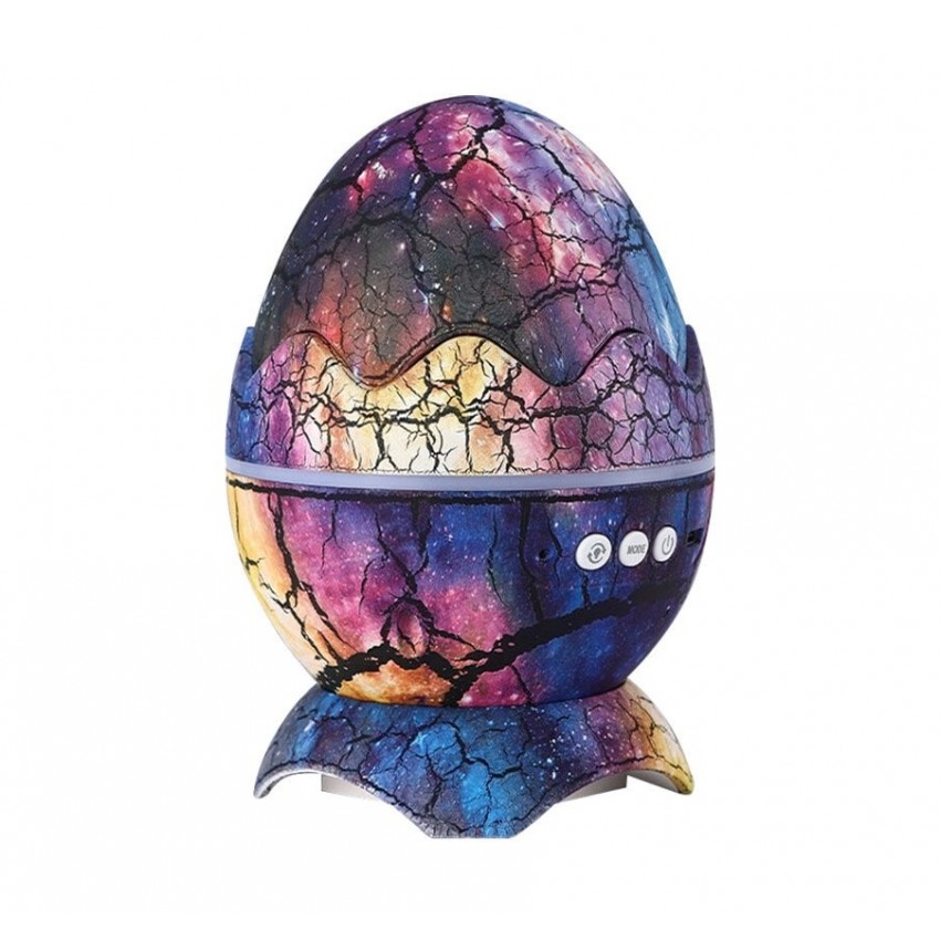 Galaktikų ir žvaigždžių projektorius Dinozauro kiaušinis su Bluetooth garsiakalbiu (violetinis)