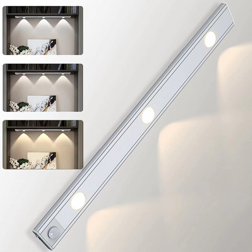 Magnetinis LED įkraunamas šviestuvas su judesio davikliu (40 cm)