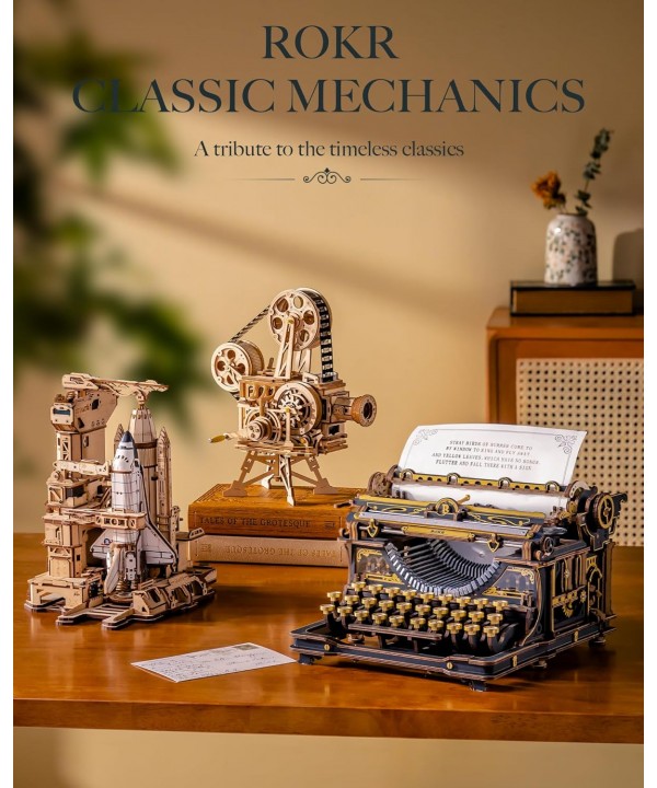 3D medinis mechaninis konstruktorius Typewriter (Classic Version)
