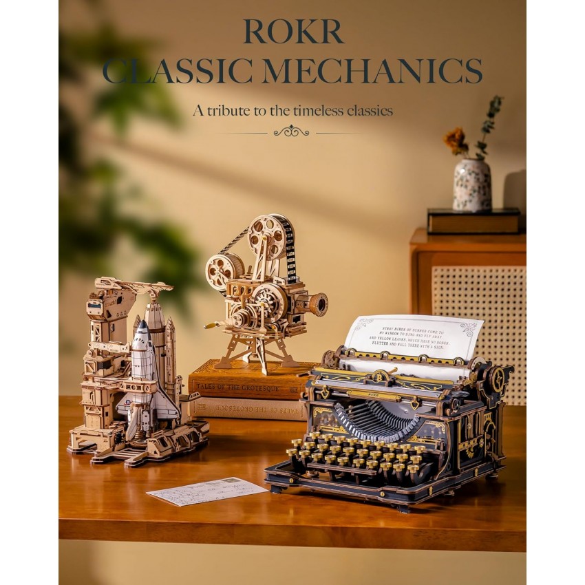 3D medinis mechaninis konstruktorius Typewriter (Classic Version)