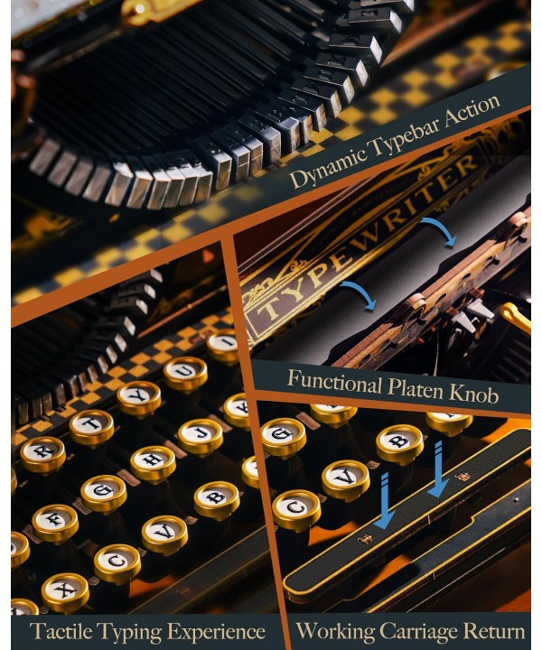 3D medinis mechaninis konstruktorius Typewriter (Classic Version)