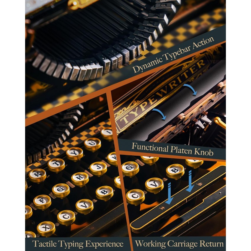 3D medinis mechaninis konstruktorius Typewriter (Classic Version)