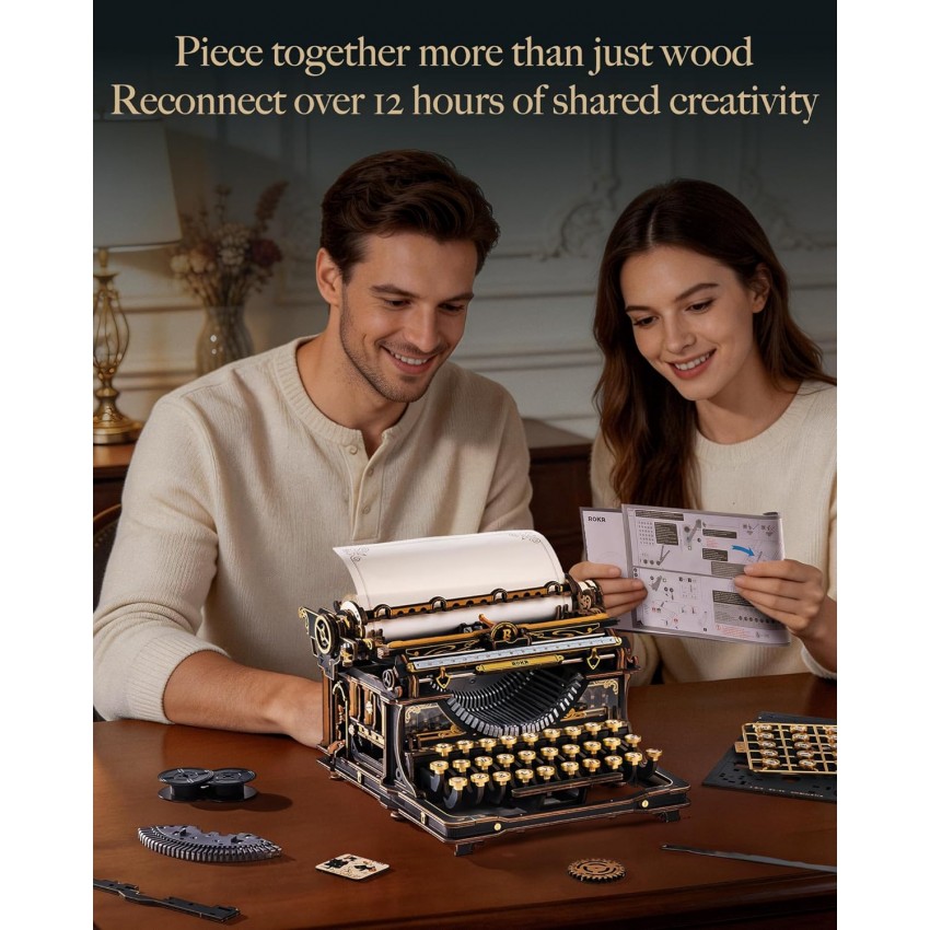 3D medinis mechaninis konstruktorius Typewriter (Classic Version)