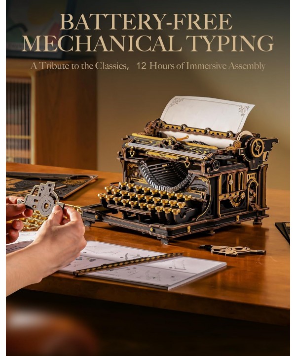 3D medinis mechaninis konstruktorius Typewriter (Classic Version)