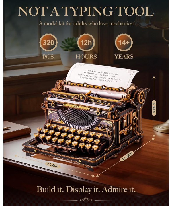 3D medinis mechaninis konstruktorius Typewriter (Classic Version)