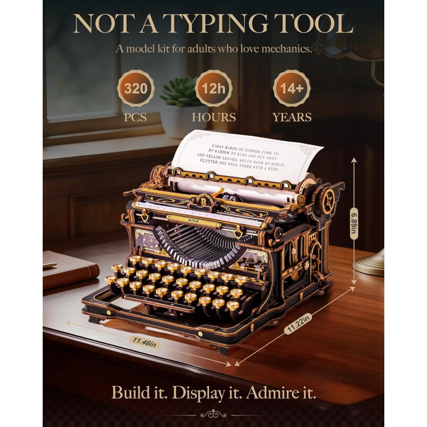 3D medinis mechaninis konstruktorius Typewriter (Classic Version)