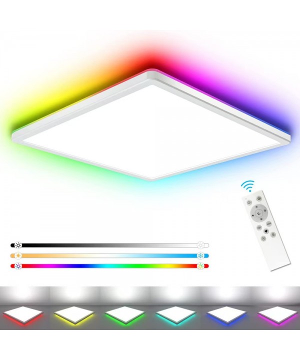 RGB LED kvadratinis lubinis šviestuvas