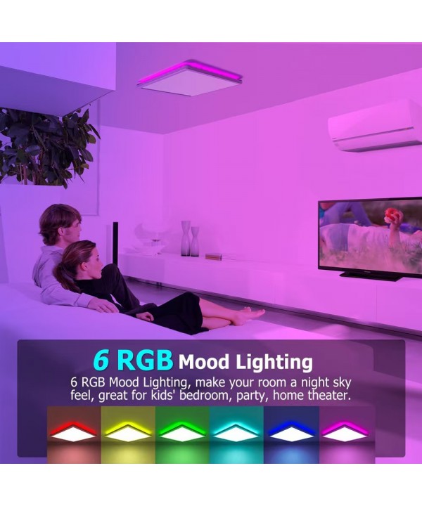 RGB LED kvadratinis lubinis šviestuvas