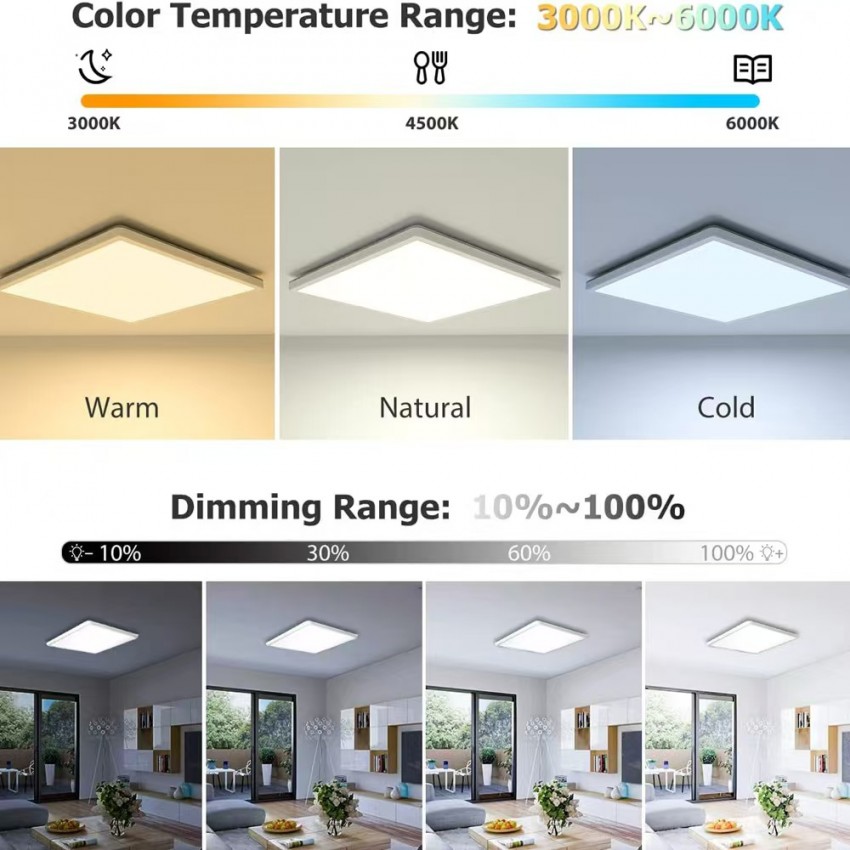 RGB LED kvadratinis lubinis šviestuvas