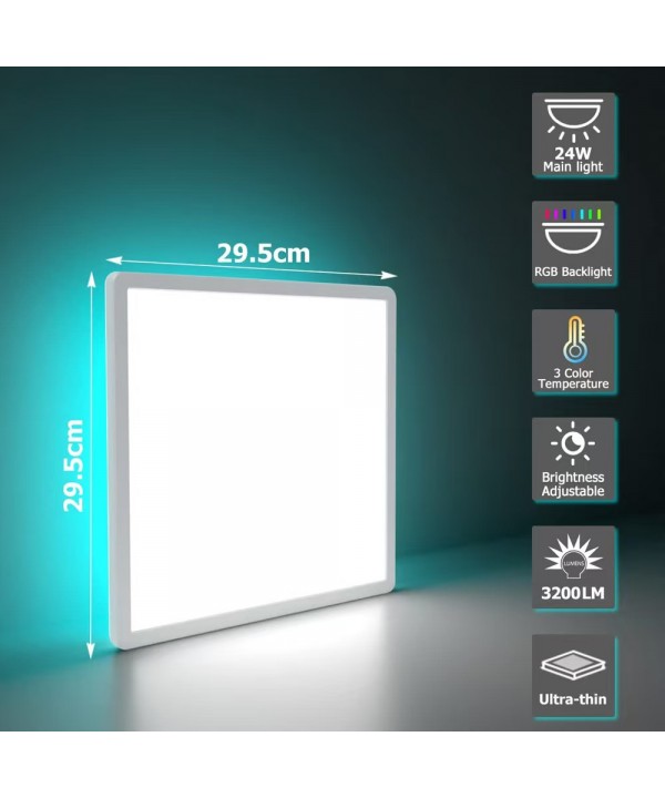 RGB LED kvadratinis lubinis šviestuvas