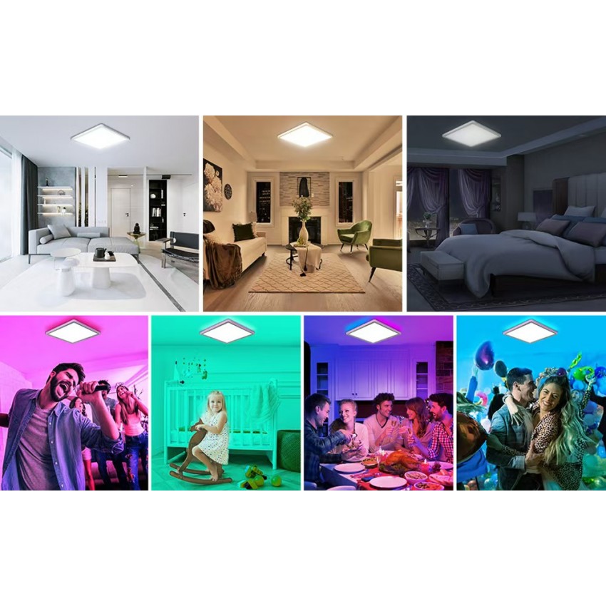 RGB LED kvadratinis lubinis šviestuvas